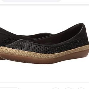clarks perforated leather espadrilles